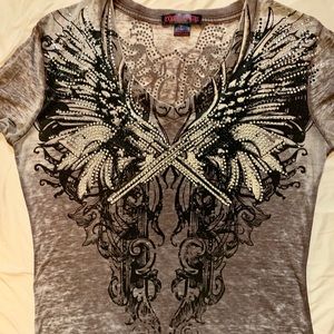 Long sleeve Rock and Roll Cowgirl T-shirt size L